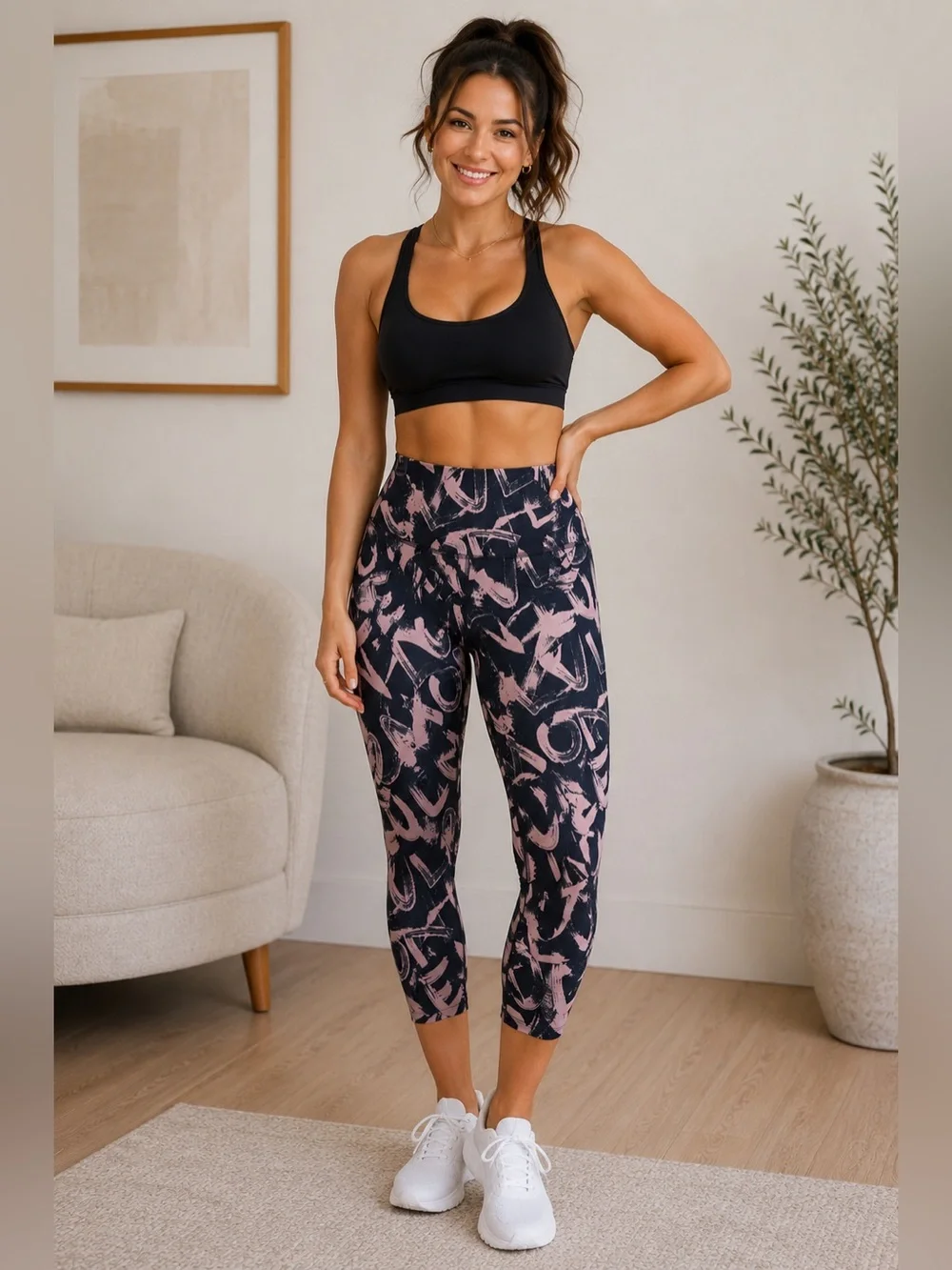 Lululemon Wunder Under High-Rise Crop Leggings - Graffiti Pop - Size 6